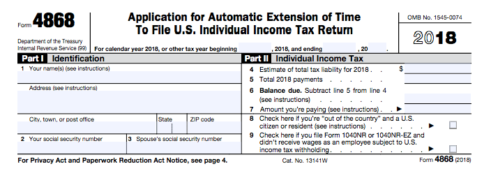 How to Use Form 4868 to File for a Free Extension on Your Taxes ...