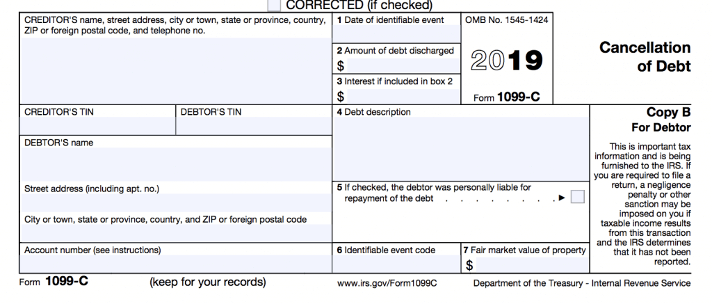 Irs Form 1099 C Taxes On Discharged Debt Supermoney