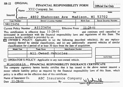 what is an sr-22 certificate